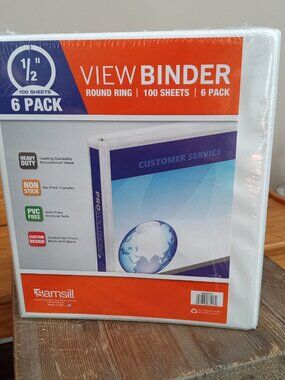 Samsill 6-Pack 1/2" Binders Manufacturer Sealed NEW!